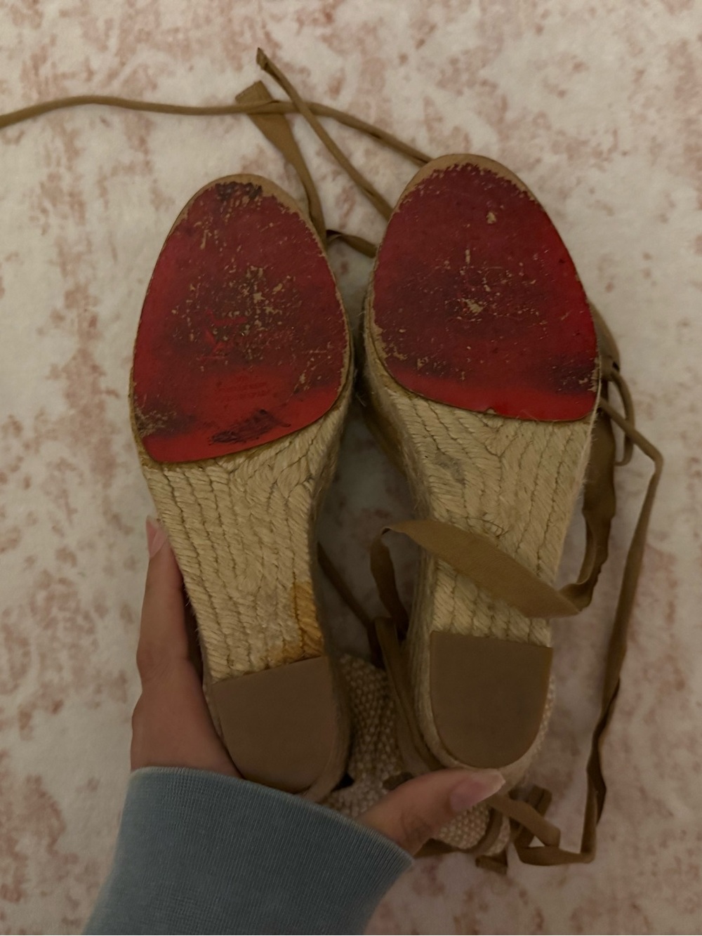 Authentic CHRISTIAN LOUBOUTIN Rope Round Wedge Heel Espadrilles SZ 39 Spain - Picture 5 of 5